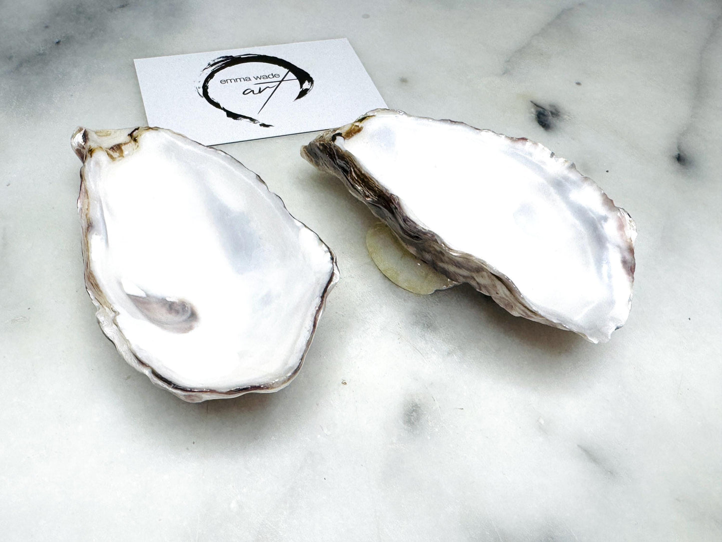 gift for her, salt cellar pinch pots, handmade dish, unique wedding gift, salt dish, salt and pepper pots, spice pots, coastal gifts, home decor, wedding favours, bridesmaid gift, Golden anniversary gift, decorative accessories, EmmaWadeART, coastal decor, spring gift, gold leaf oyster, oyster dishes, pearl oyster gift, kitchen decor, oyster pinch pots, gift for mum, handmade shell dishes, oyster serving dishes, Limpet and oyster, oyster art, gift for him, chefs gift, foodie gift, table decor