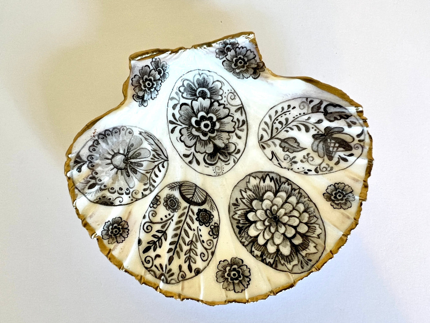 Hand-Gilded Dorset Shell Trinket Dish: Gold Leaf Jewelry Holder