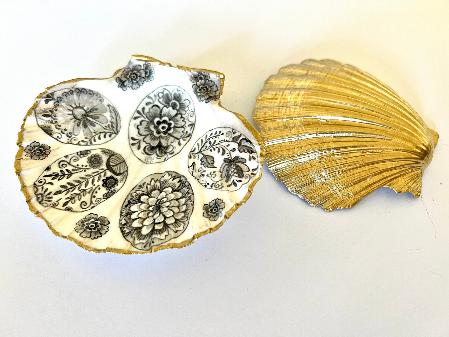 Hand-Gilded Dorset Shell Trinket Dish: Gold Leaf Jewelry Holder