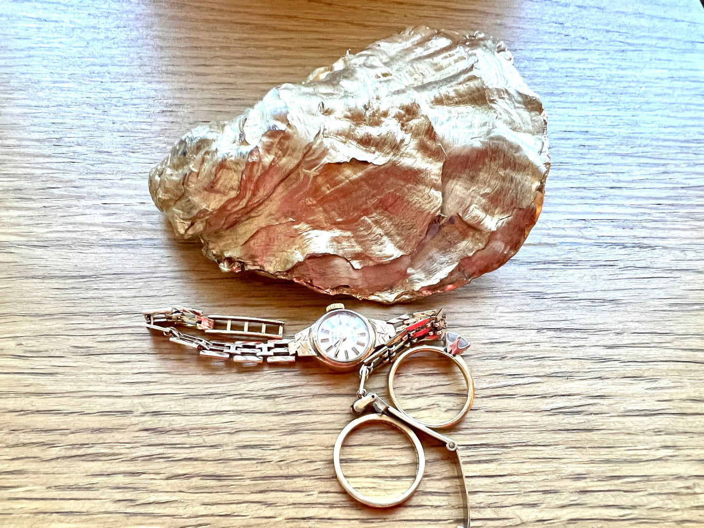 floral oyster shell dish, Dorset oyster shell jewellery holder, pink flowers oyster shell trinket dish, red flower coastal shell ornament, gold leaf gilded oyster shell decor, handmade coastal floral gift UK, eco friendly oyster shell art, oyster shell bathroom tray, oyster shell salt and pepper pinch pot, floral wedding favour oyster shell, pink floral oyster shell jewellery dish, sustainable oyster shell keepsake, unique handmade pink flowers oyster shell trinket bowl