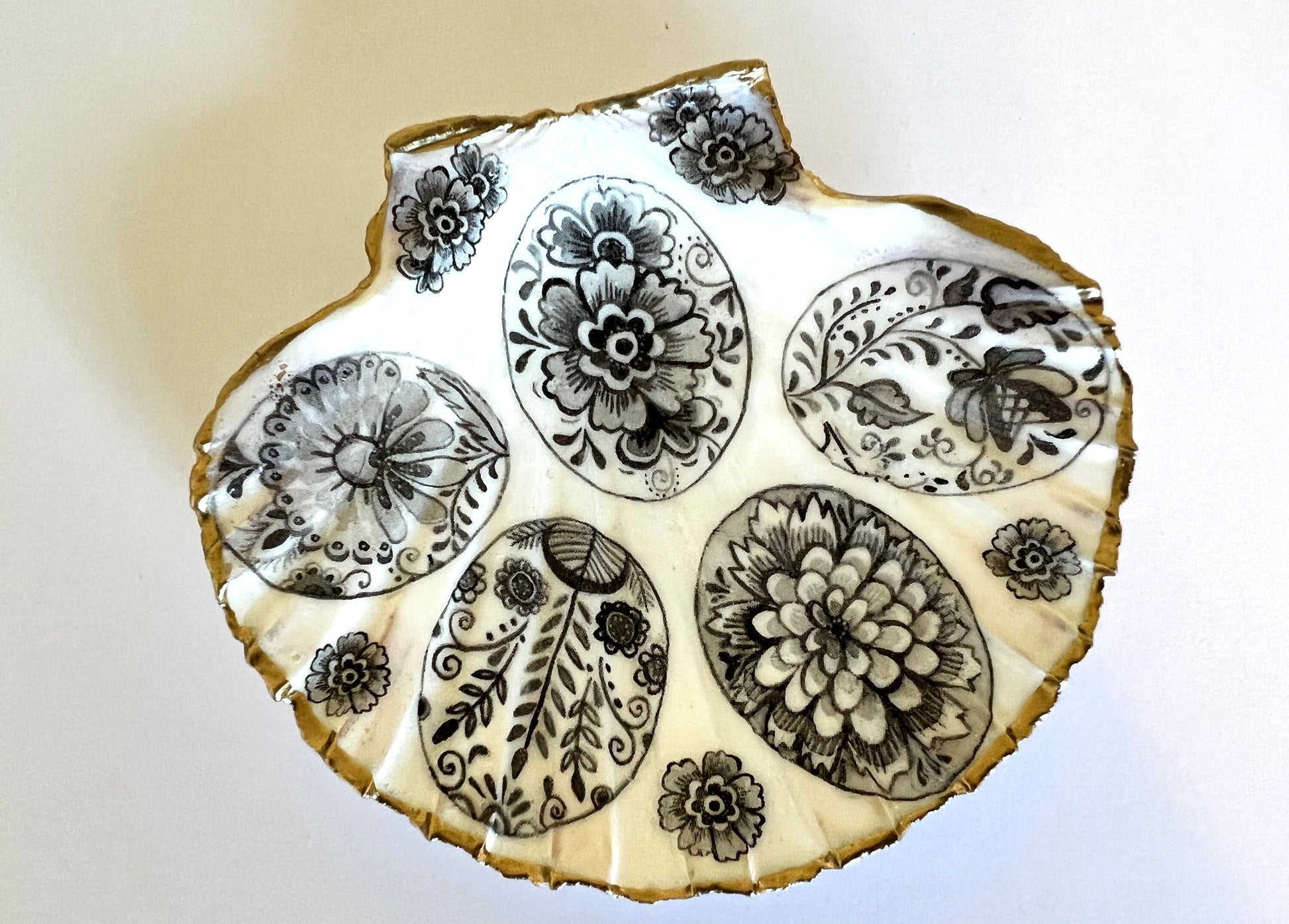 Hand-Gilded Dorset Shell Trinket Dish: Gold Leaf Jewelry Holder