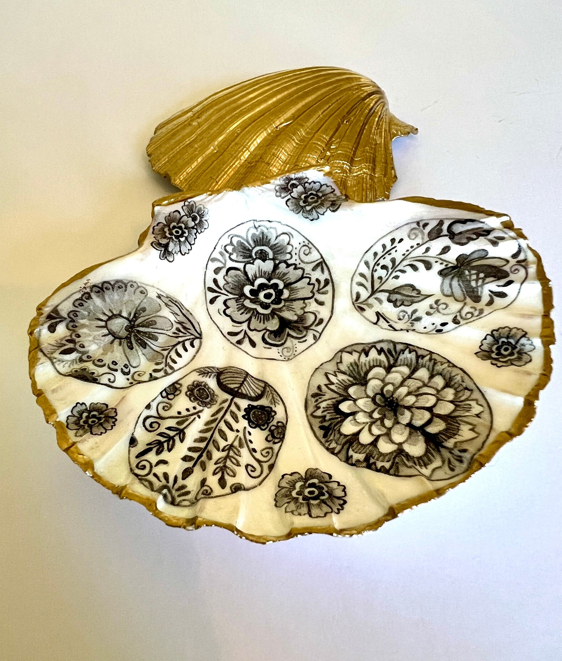 Hand-Gilded Dorset Shell Trinket Dish: Gold Leaf Jewelry Holder