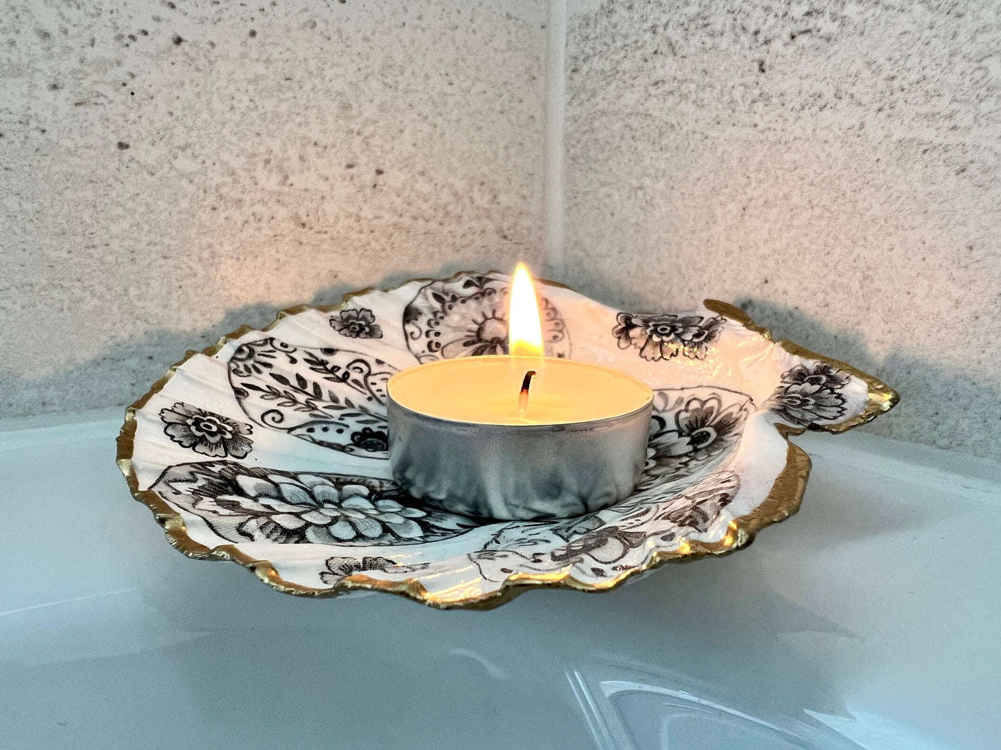 Hand-Gilded Dorset Shell Trinket Dish: Gold Leaf Jewelry Holder