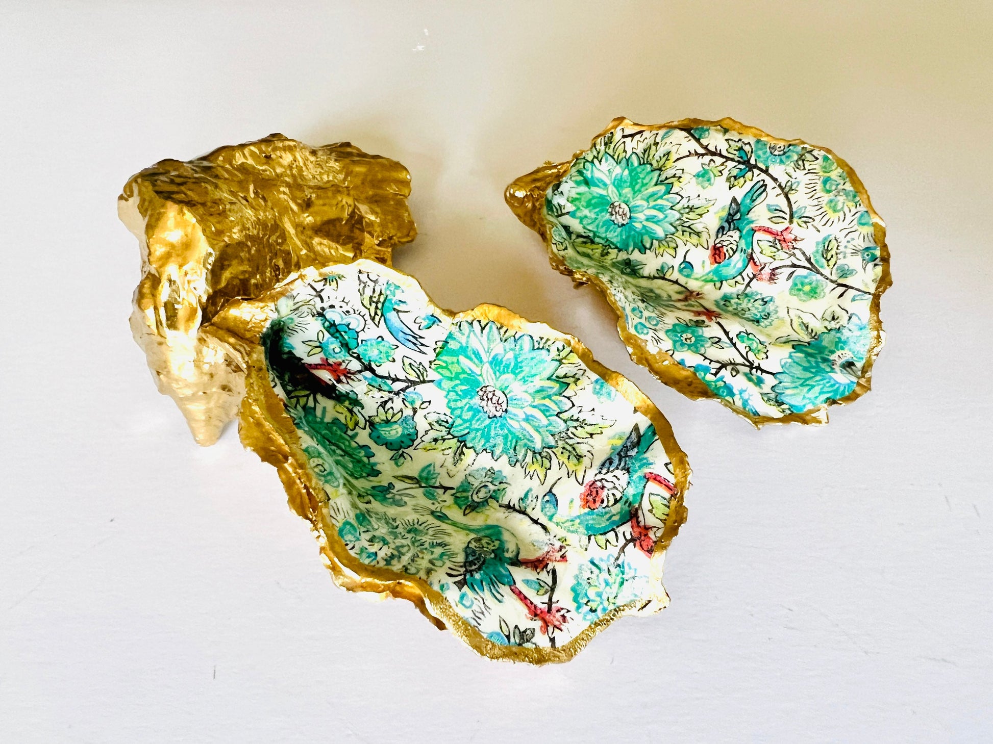 peacock tray, peacock oyster trinket dish, Decoupage oyster, shell trinket dish, jewellery shell dish, gift for her, ring carrier dish, coastal decor, shell Decor, dragonfly jewelry dish, nature lover gift, coastal gift, gift for her, decorated dish, jewelry trinket dish, decoupage oyster shell, coastal decor by EmmaWadeART, ocean jewelry dish, ocean decor, shell trinket tray, oyster trinket tray, handmade trinket dish, gold gilded dish, proposal dish, ring dish display, ring bearer dish