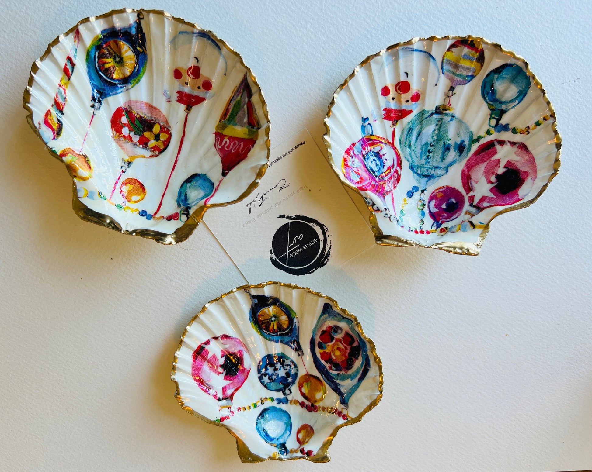 Handcrafted Natural Dorset Scallop Shell Christmas Ornament: Scallop Trinket Dish, Christmas Coastal Gift