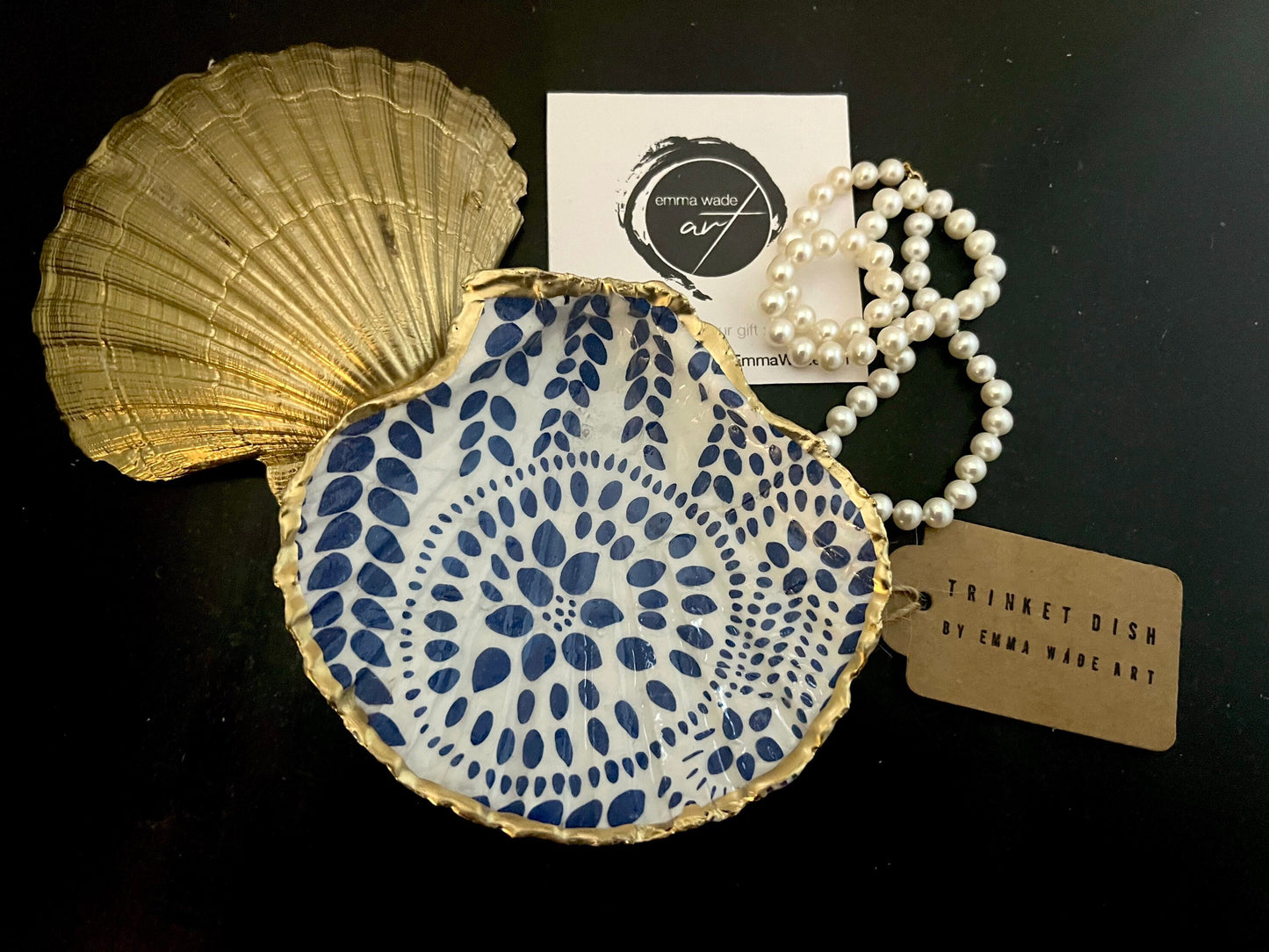 Gifts for her, Gift for him, Marimekko gift, decoupaged scallop shell, Ring holder, Shell Jewellery box, Trinket dish, jewellery shell dish, Anniversary gift, gift for mum, anniversary gift, Uk Coastal shell decor, Coastal ornament, EmmaWadeART