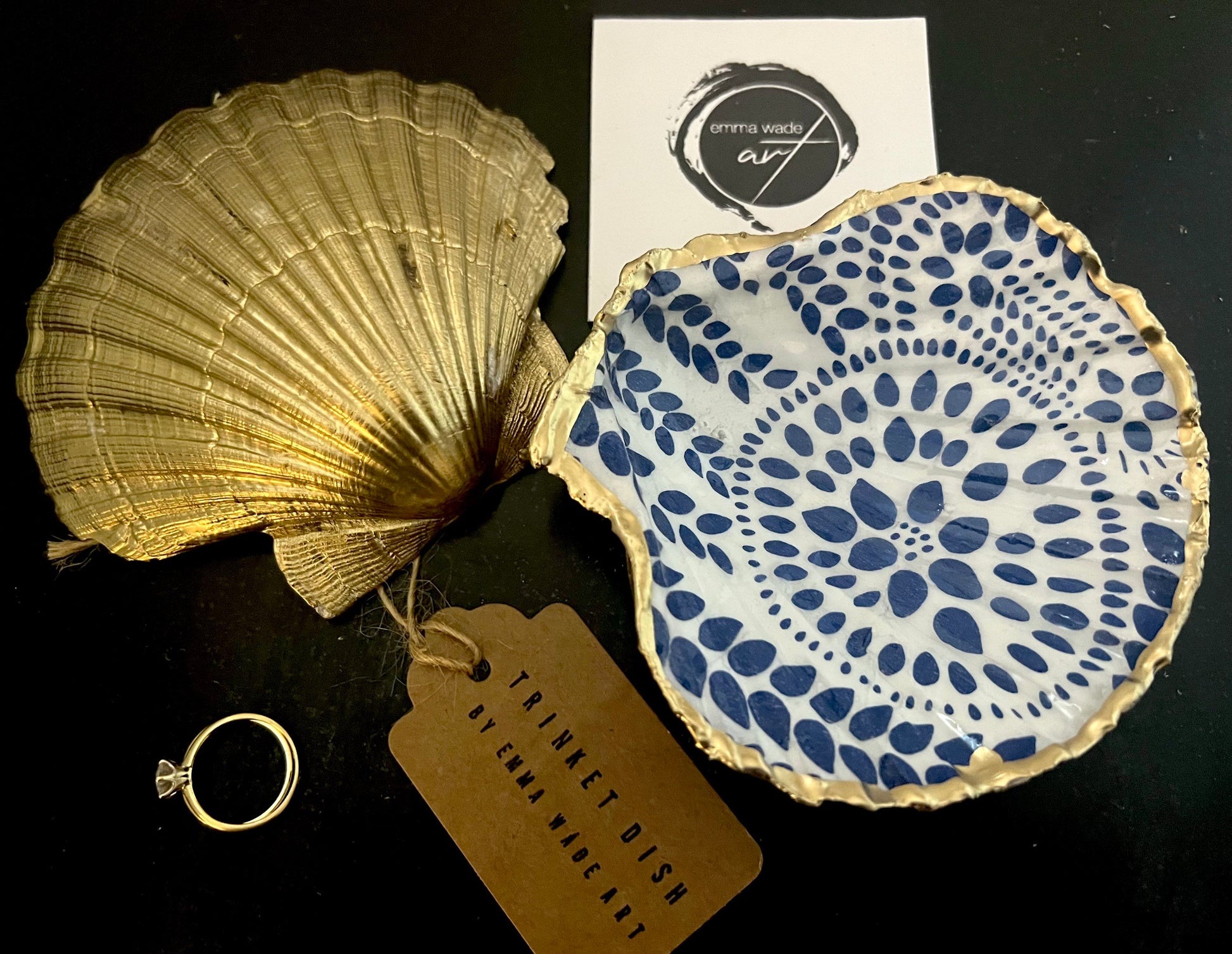 Gifts for her, Gift for him, Marimekko gift, decoupaged scallop shell, Ring holder, Shell Jewellery box, Trinket dish, jewellery shell dish, Anniversary gift, gift for mum, anniversary gift, Uk Coastal shell decor, Coastal ornament, EmmaWadeART