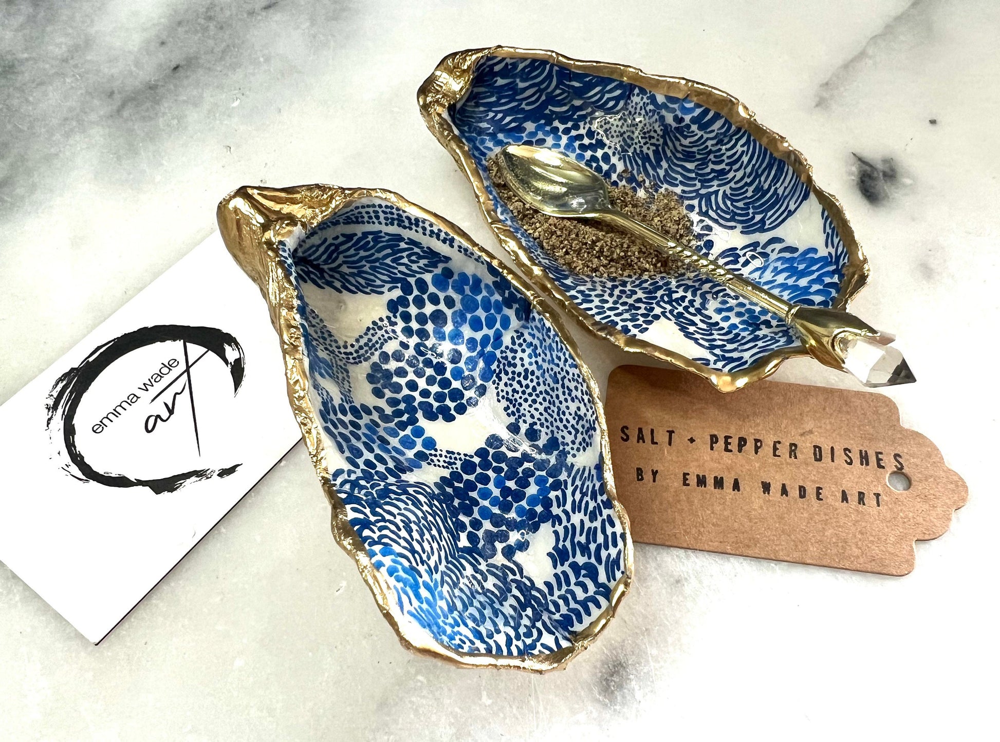 Blue Scandinavian Salt Dish, Marimekko design, Seashell salt dish, shell salt pot, oyster salt tray, salt and pepper shell, salt and pepper shell box, oyster shell salt and pepper, sea shell salt, oyster shell salt, seashell salt holder, oyster shell sugar dish, oyster salt, cow salt pot, oyster salt dish, oyster pinch bowl, salt crystal bowl, shell salt dish, oyster salt cellar, oyster salt and pepper holders, salt and pepper dish set, Host Gift, Dining Decor, Blue white Contemporary pinch pots