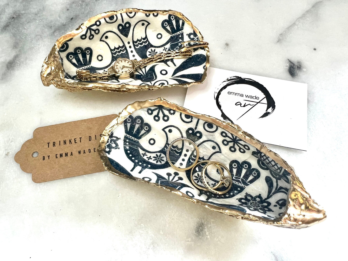 Gift for her, Gift for him, coastal gift, decoupaged scallop shell , Ring holder, Shell scallop Jewellery box, Trinket dish, jewellery shell dish, Anniversary gift, wedding gift ideas, Mother’s Day gift, Uk Coastal shell decor, emmawadeART