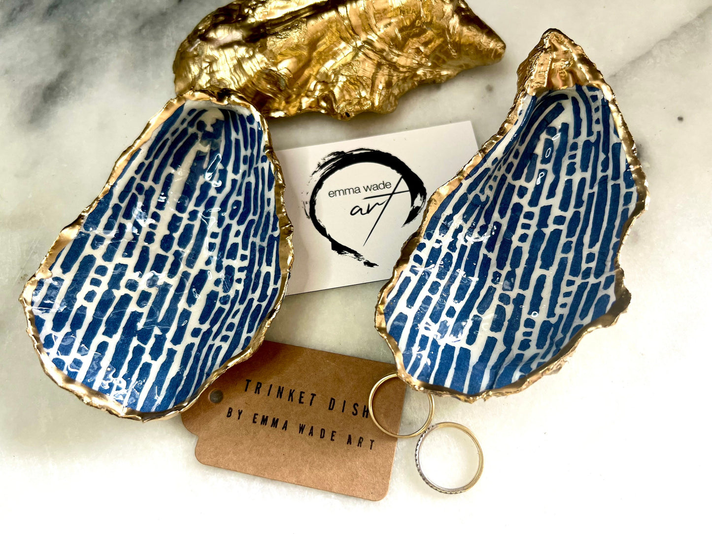gift for her, decorated dish, jewellery trinket dish, decoupage shell, handmade shell dish, shell ornament, coastal art, coastal gifts, coastal art, home decor, shell decorations, coastal decor, Mother’s Day gift, valentines gift, blue white dish