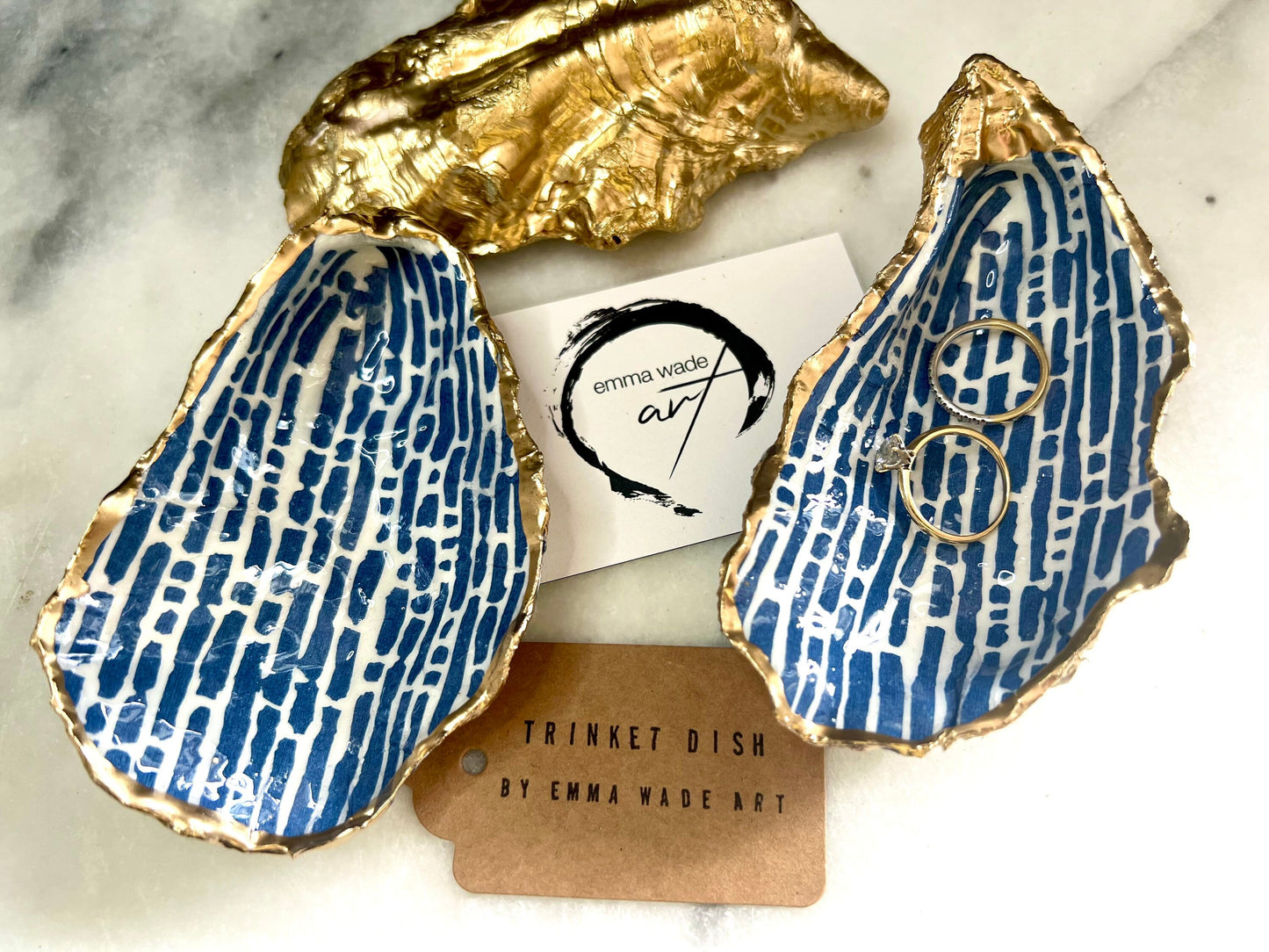 gift for her, decorated dish, jewellery trinket dish, decoupage shell, handmade shell dish, shell ornament, coastal art, coastal gifts, coastal art, home decor, shell decorations, coastal decor, Mother’s Day gift, valentines gift, blue white dish