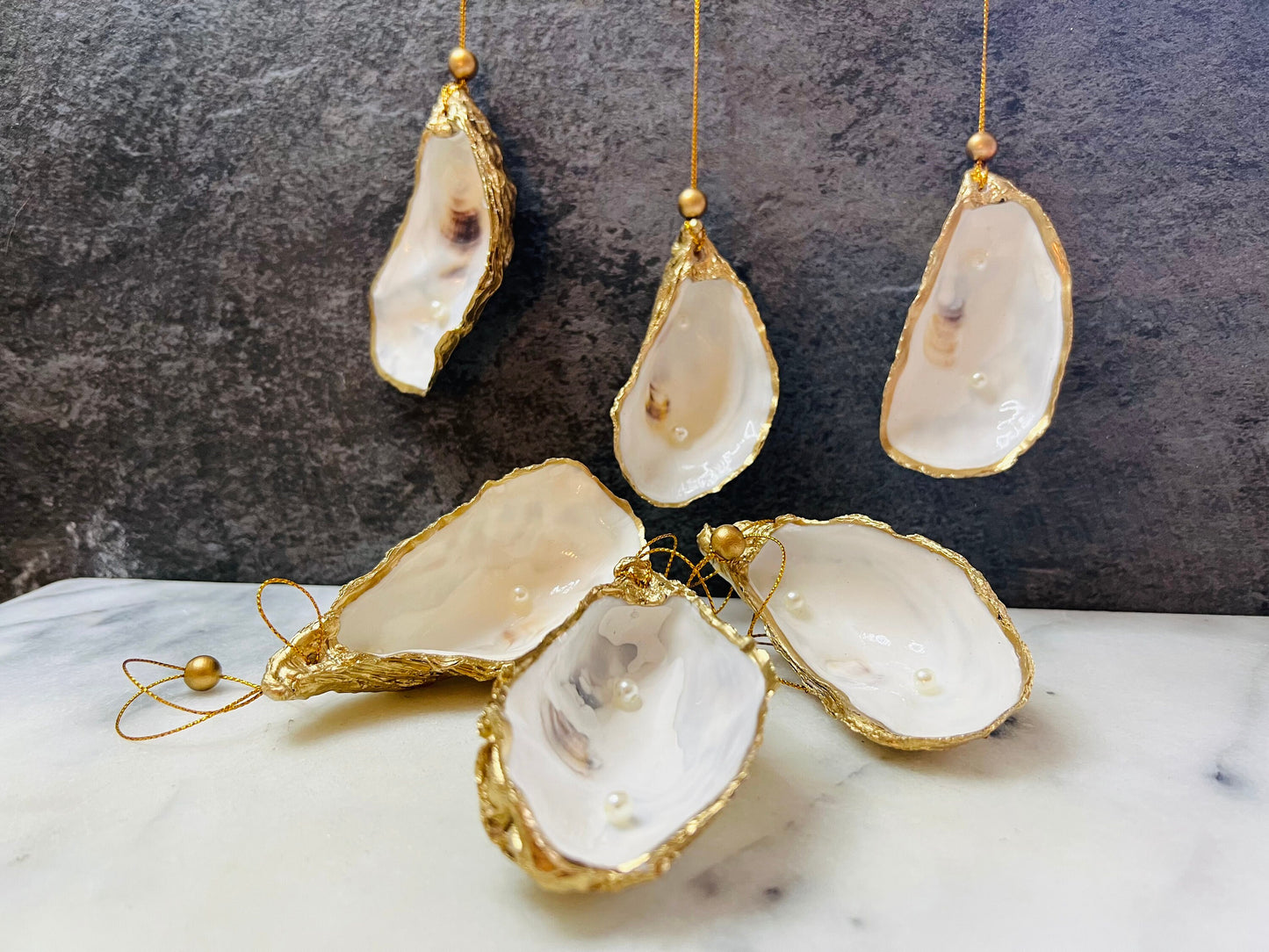Gift for her, Gift for him, Christmas hanging ornament, Christmas Tree decoration, Festive decoration, shell oyster decoration, tree ornament, coastal decor, shell gift, oyster ornament, handmade decoration, EmmaWadeART, coastal gift,nature gift, oyster pearl ornament, hanging oyster with pearl, coastal shell decoration, gold gilded pearl oyster, pearl hanging ornament, pearl anniversary gift, wedding gift idea, gift for the happy couple, coastal wedding decoration
