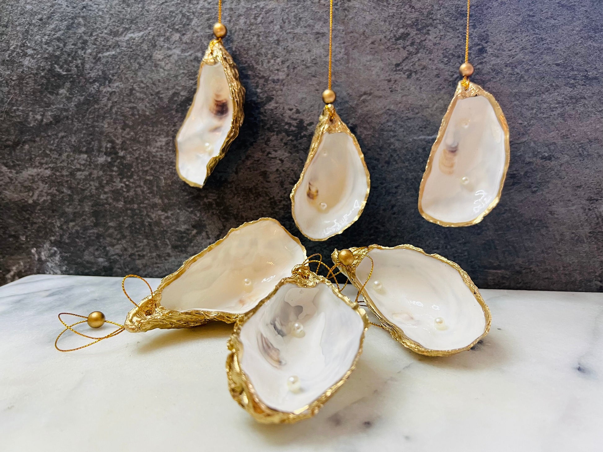 Gift for her, Gift for him, Christmas hanging ornament, Christmas Tree decoration, Festive decoration, shell oyster decoration, tree ornament, coastal decor, shell gift, oyster ornament, handmade decoration, EmmaWadeART, coastal gift,nature gift, oyster pearl ornament, hanging oyster with pearl, coastal shell decoration, gold gilded pearl oyster, pearl hanging ornament, pearl anniversary gift, wedding gift idea, gift for the happy couple, coastal wedding decoration