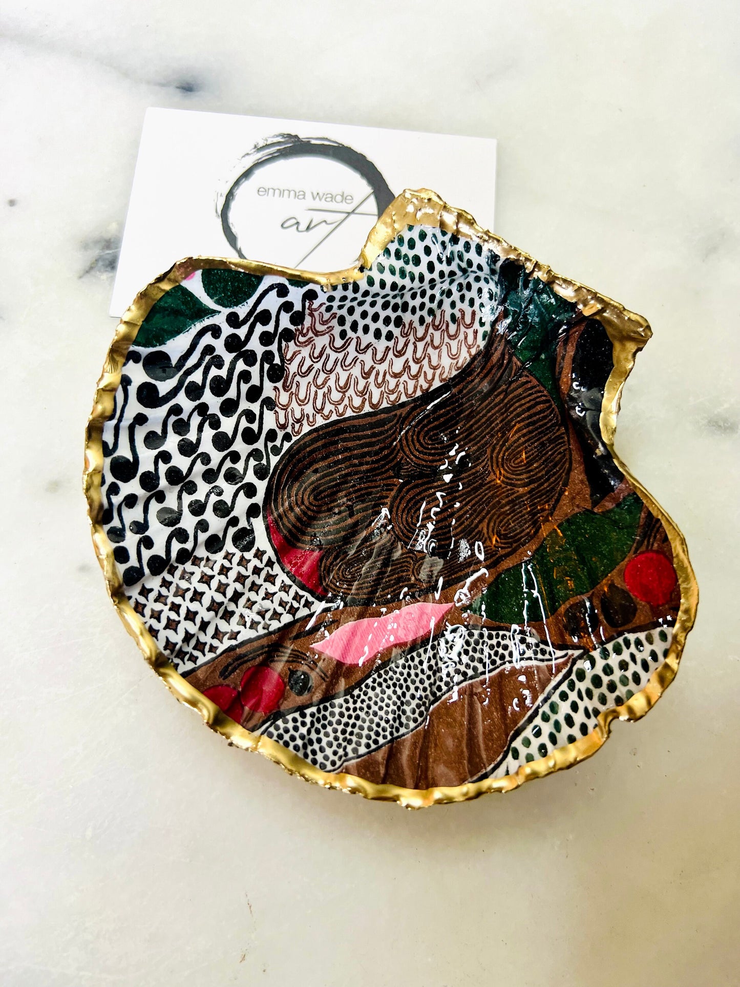 Gifts for her, Gift for him, Marimekko gift, decoupaged oyster shell, Ring holder, Shell Jewellery box, Trinket dish, jewellery shell dish, Anniversary gift, gift for mum, anniversary gift, Uk Coastal shell decor, Coastal ornament, EmmaWadeART
