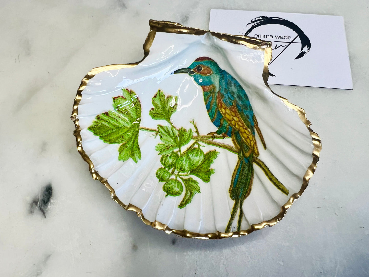 gifts for her, decorated dish, jewellery trinket dish, bird lover gift, handmade dish, shell ornament, trinket box, bird ornaments, coastal gifts, coastal art, home decor, shell decorations, shell decor, decorative accessories, gifts for women