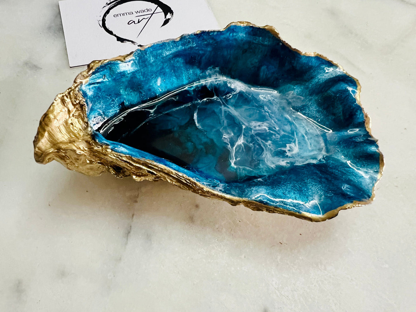 gifts for her, blue Ornament, trinket dish, serving dishes, blue handmade dish, shell ornament, trinket box, salt and pepper dishes, coastal gifts, coastal decor, home decor, blue gift, shell decor, gift for mum