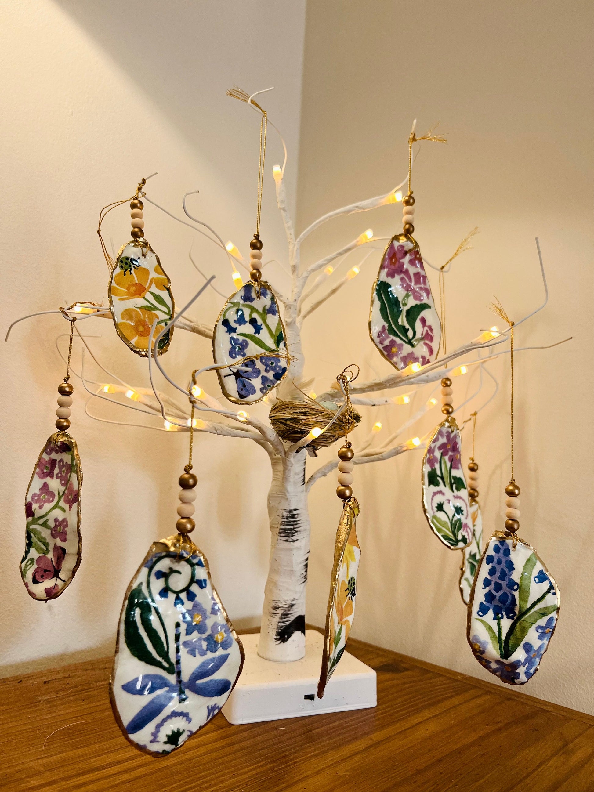 Gift for her, Gift for him, blue Spring hanging ornament, easter ornaments, Easter decoration, Emma Bridgewater Spring, Emma Bridgewater Gift, egg gift, gardeners gift, nature lovers gift, Coastal decor, egg ornament, house warming gift, EmmaWadeART