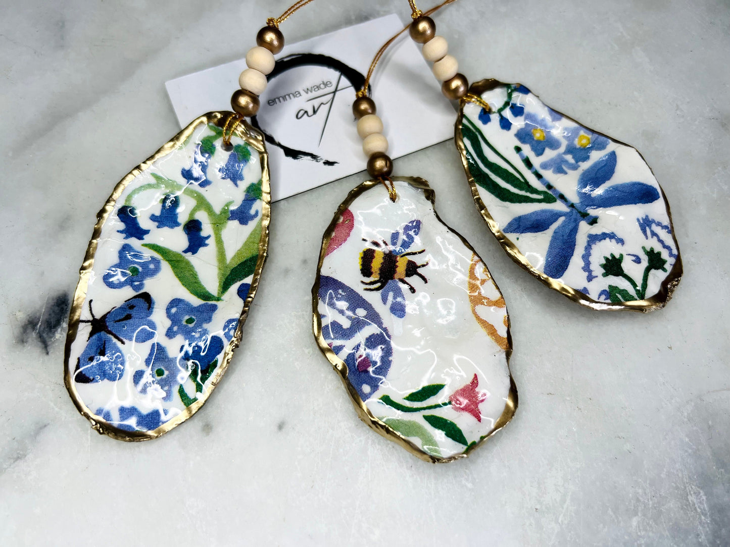 Gift for her, Gift for him, blue Spring hanging ornament, easter ornaments, Easter decoration, Emma Bridgewater Spring, Emma Bridgewater Gift, egg gift, gardeners gift, nature lovers gift, Coastal decor, egg ornament, house warming gift, EmmaWadeART