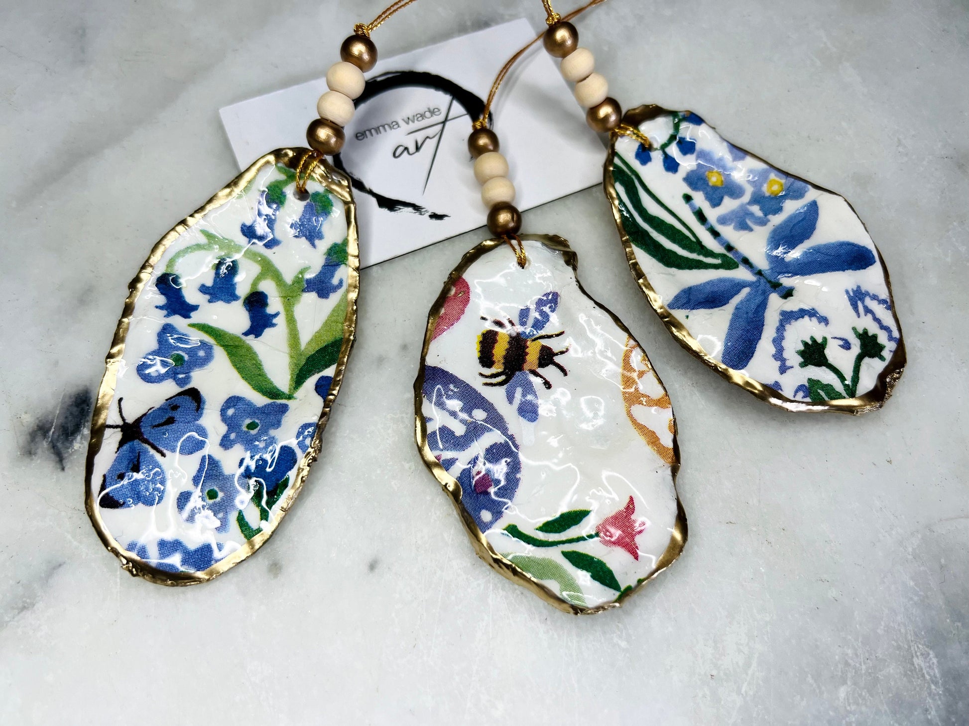 Gift for her, Gift for him, blue Spring hanging ornament, easter ornaments, Easter decoration, Emma Bridgewater Spring, Emma Bridgewater Gift, egg gift, gardeners gift, nature lovers gift, Coastal decor, egg ornament, house warming gift, EmmaWadeART