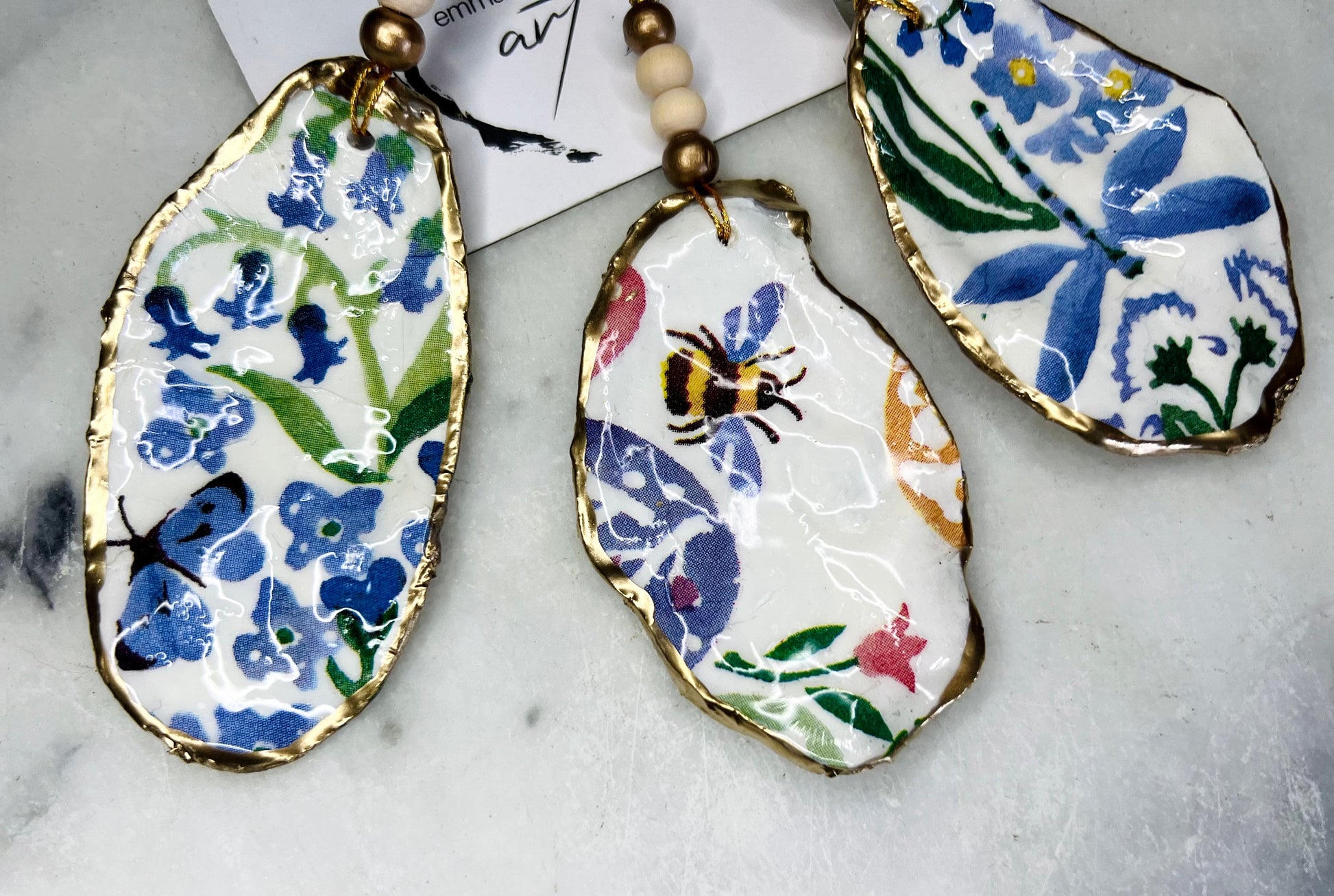 Gift for her, Gift for him, bee Spring hanging ornament, easter ornaments, Easter decoration, Emma Bridgewater Spring, Emma Bridgewater Gift, egg gift, gardeners gift, nature lovers gift, Coastal decor, bee gift, house warming gift, EmmaWadeART