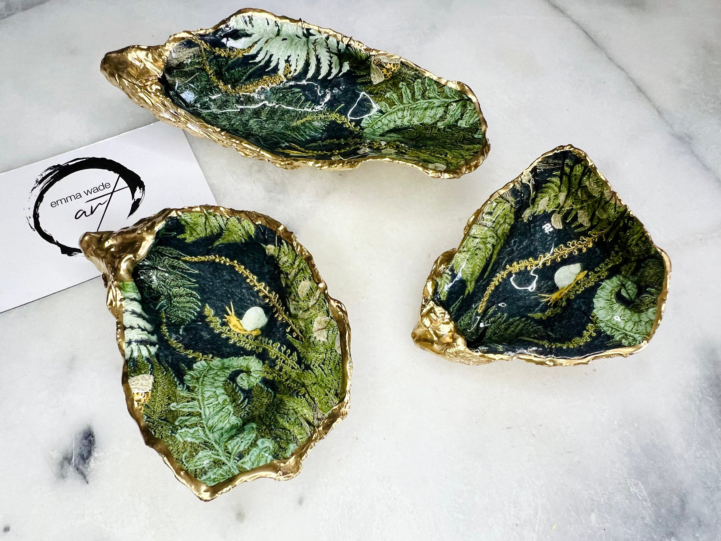 Gifts for her, Gift for him, gifts for new moms, decoupaged oyster shell, Ring holder, nature lover gift, Trinket dish, jewellery dish, Anniversary gift , bridesmaid gift, anniversary gift, Uk Coastal shell decor, ferns ornament, oyster trinket dish, forest gift, gift for her, gift for mum, gift for grandma, gardeners gift, shell trinket dish, handpainted shell, Dorset oyster, snail gift, butterfly gift, green shell dish, handmade dish, kitchen decor, oyster serving dish, oyster jewelry dish,