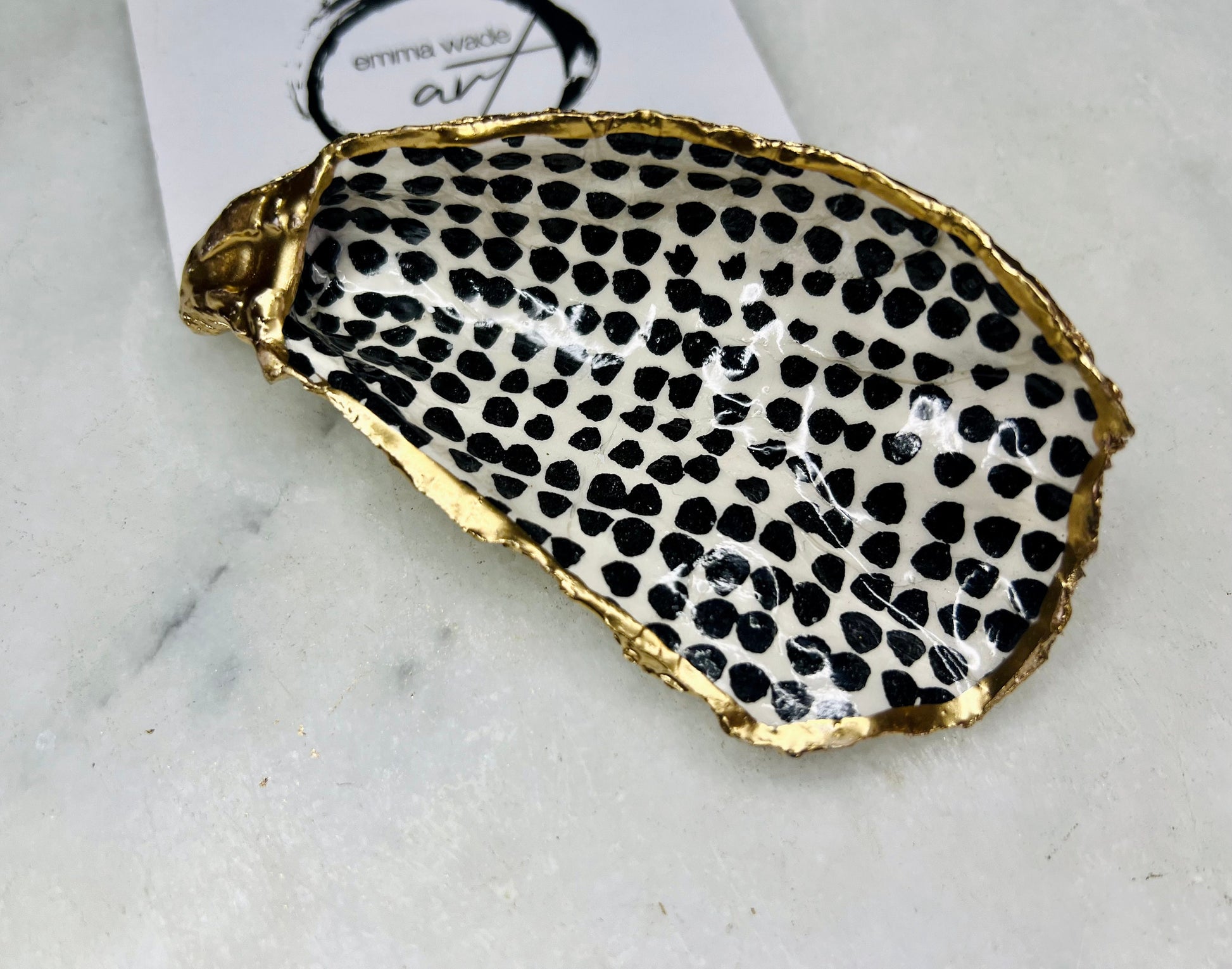 gift for her, decorated dish, jewellery dish, trinket shell dish, serving dish, coastal decor, shell Decor, Finnish decor, decoupaged oyster shell, coastal gift idea, Finnish Marimekko design, emmawadeart.etsy.com