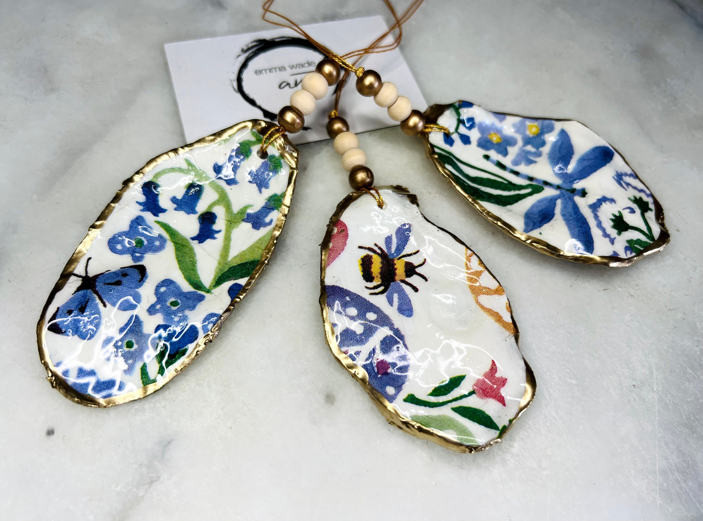 Gift for her, Gift for him, bee Spring hanging ornament, tree Decoration, Emma Bridgewater ornament, Emma Bridgewater Gift, Christmas gift, gardeners gift, nature lovers gift, Coastal decor, bee gift, house warming gift, EmmaWadeART