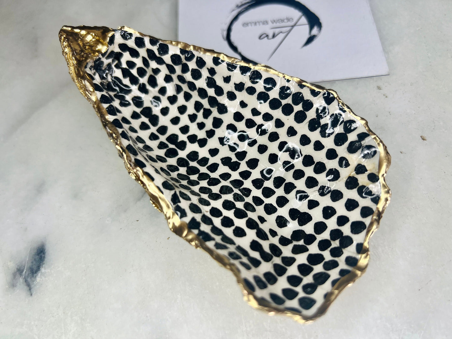 gift for her, decorated dish, jewellery dish, trinket shell dish, serving dish, coastal decor, shell Decor, Finnish decor, decoupaged oyster shell, coastal gift idea, Finnish Marimekko design, emmawadeart.etsy.com