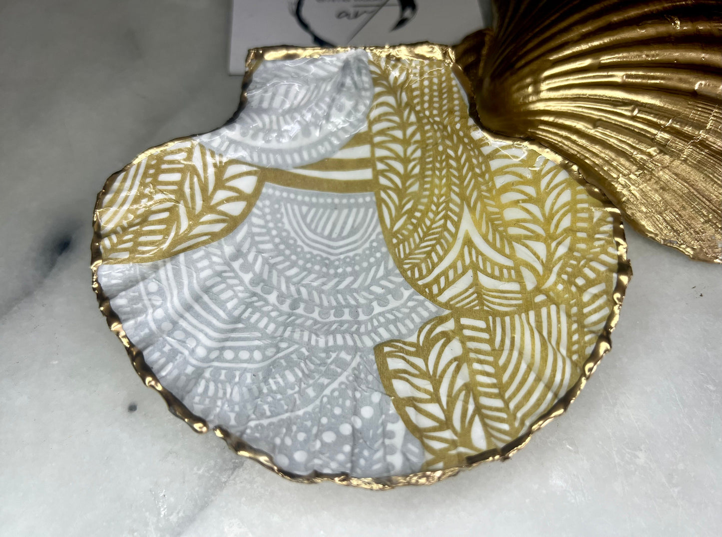 Gift for her, Gift for him, Marimekko gift, decoupaged scallop shell, Ring holder, wedding gift, Trinket dish, jewellery shell dish, Anniversary gift, gift for dad, anniversary gift, Uk Coastal shell decor, Coastal ornament, EmmaWadeART