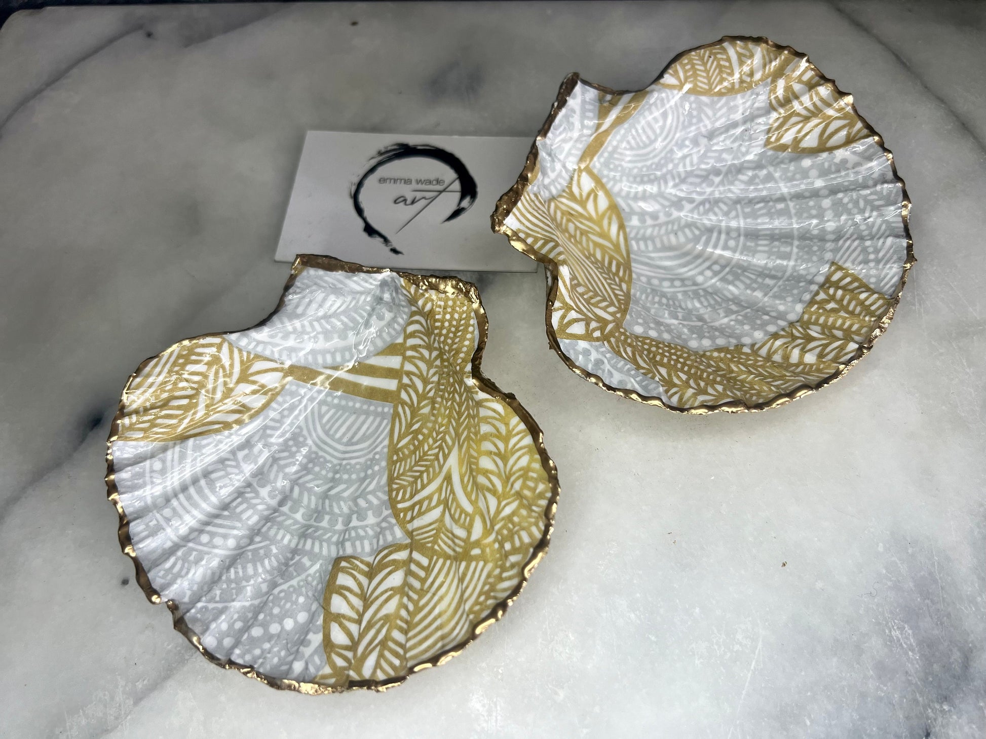 Gift for her, Gift for him, Marimekko gift, decoupaged scallop shell, Ring holder, wedding gift, Trinket dish, jewellery shell dish, Anniversary gift, gift for dad, anniversary gift, Uk Coastal shell decor, Coastal ornament, EmmaWadeART