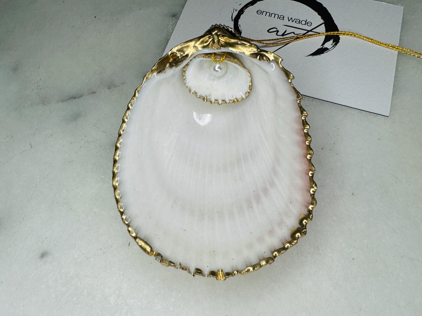 Gift for her, Gift for him, oyster hanging ornament, oyster Tree decoration, Festive shell decoration, Clam ornament, pearl ornament, Anniversary gift, Wedding gift ideas, Coastal decor, EmmaWadeART, hanging shell ornament, shell decor, ocean decor, wedding gift idea, wedding anniversary shell ornament, clam trinket shell, cockle ornament, cockle shell with pearl, pearl shell gift, cockle dish, shell trinket dish, shell art, Emma wade art, cockle gift idea, shell gift idea, pearl dish