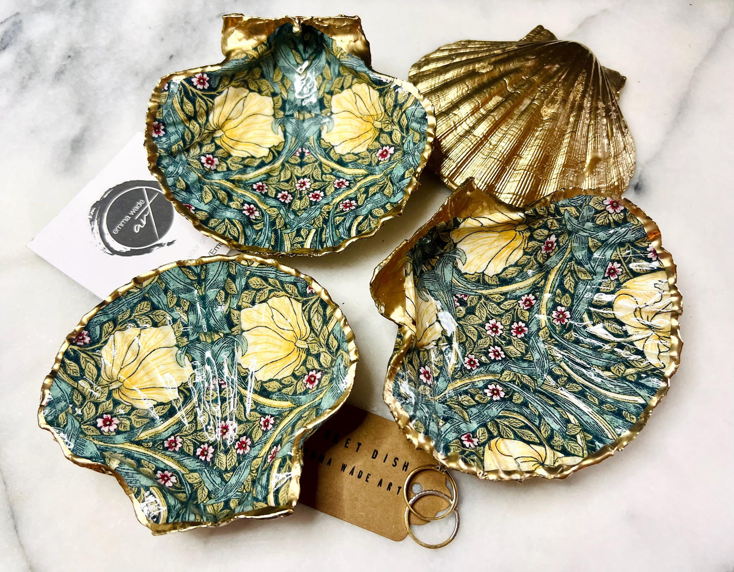 Gift for her, Gift for him, decoupaged scallop shell, Ring dish, Shell scallop Jewellery box, Trinket Dish, scallop jewelry dish, william morris shell gift, Wedding gift ideas, Coastal decor, Coastal gift, EmmaWadeArt, Pimpernel gift, gift for her, gardeners gift, trinket shell dish, serving dishes, shell ornament, William Morris gift, coastal decor, coastal art, nature lover gift, William Morris Willow jewelry trinket dish, handmade shell dish, clcoastal art, home decor, shell decoration