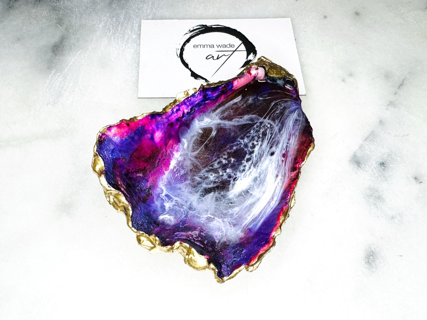 gifts for her, purple shell Ornament, trinket dish, ocean shell gift, blue handmade dish, shell ornament, trinket box, purple waves, coastal gifts, coastal decor, home decor, purple gift, shell decor, valentines gift, Mothers Day gift, EmmaWadeART, ocean shell gift, gift for mum, bridesmaids gift, oyster jewellery dish, one of a kind, handmade trinket dish, gift for a loved one, nature lover gift, wave art, shell ornament, gold gilded  dish, oyster art, wedding gift, keepsake dish