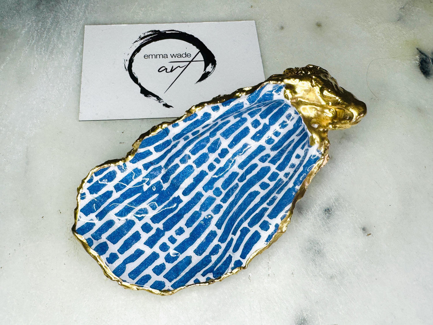 gift for her, decorated dish, jewellery trinket dish, decoupage shell, handmade shell dish, shell ornament, coastal art, coastal gifts, coastal art, home decor, shell decorations, coastal decor, Mother’s Day gift, valentines gift, blue white dish