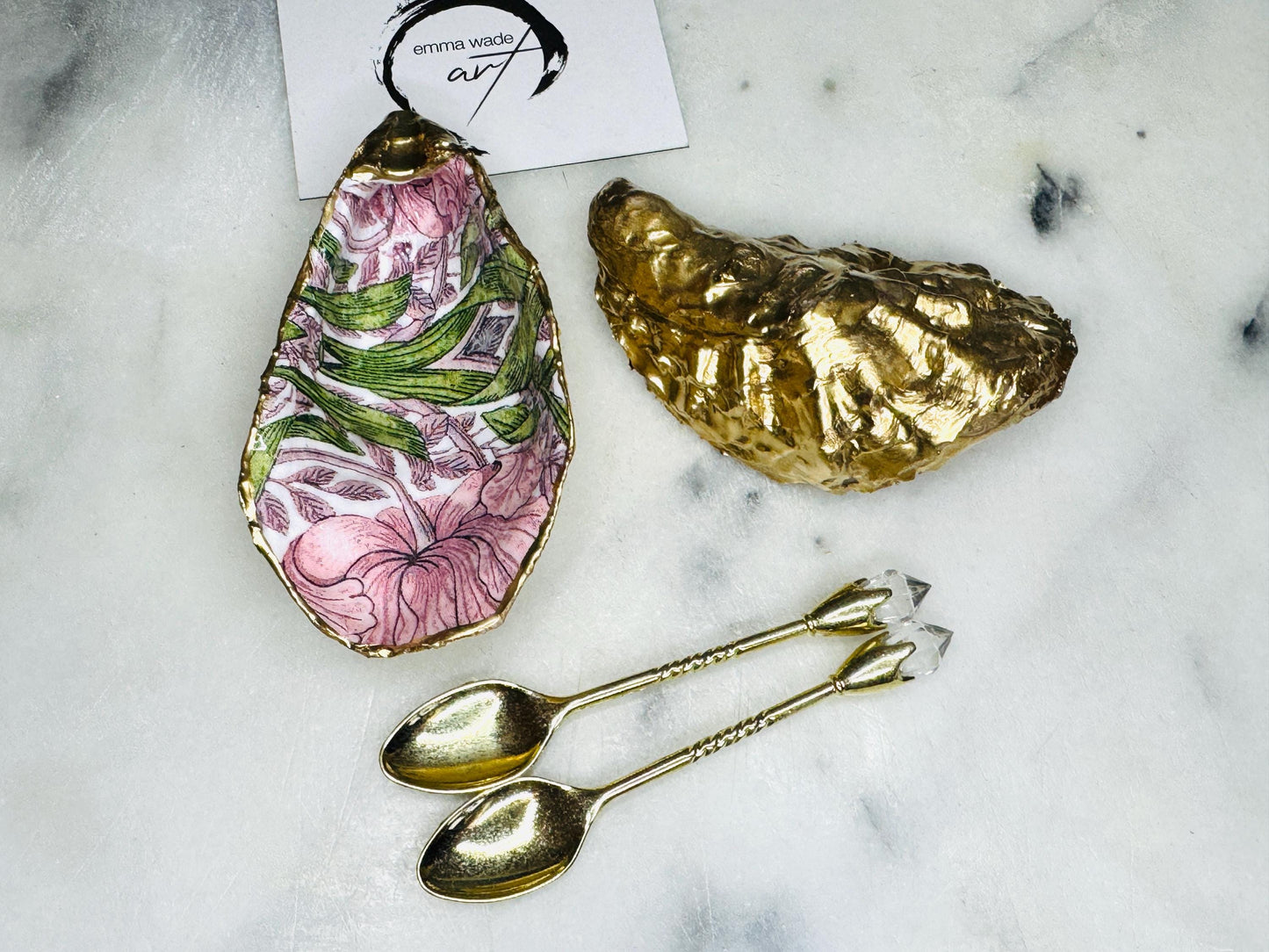 gift for her, decorated dish, jewellery trinket dish, serving dish, handmade dish, william morris pimpernel oyster dish, salt and pepper dishes, coastal gift, pinch pots, dining decor, shell decorations, spice pots, wedding gift, Mother’s Day gift