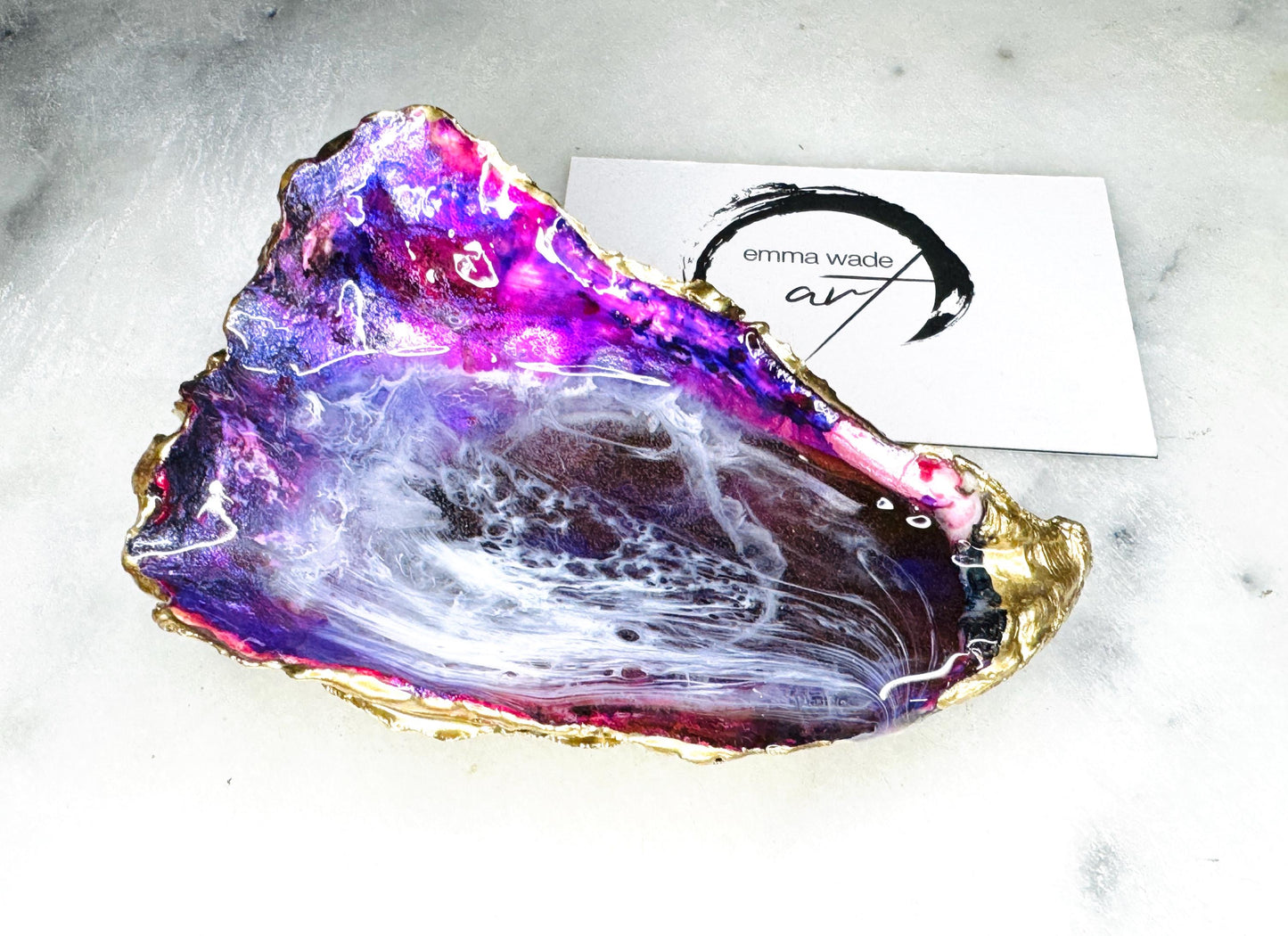 gifts for her, purple shell Ornament, trinket dish, ocean shell gift, blue handmade dish, shell ornament, trinket box, purple waves, coastal gifts, coastal decor, home decor, purple gift, shell decor, valentines gift, Mothers Day gift, EmmaWadeART, ocean shell gift, gift for mum, bridesmaids gift, oyster jewellery dish, one of a kind, handmade trinket dish, gift for a loved one, nature lover gift, wave art, shell ornament, gold gilded  dish, oyster art, wedding gift, keepsake dish