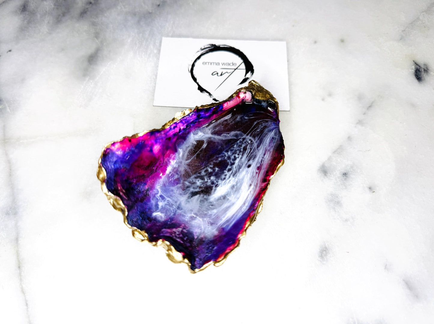 gifts for her, purple shell Ornament, trinket dish, ocean shell gift, blue handmade dish, shell ornament, trinket box, purple waves, coastal gifts, coastal decor, home decor, purple gift, shell decor, valentines gift, Mothers Day gift, EmmaWadeART, ocean shell gift, gift for mum, bridesmaids gift, oyster jewellery dish, one of a kind, handmade trinket dish, gift for a loved one, nature lover gift, wave art, shell ornament, gold gilded  dish, oyster art, wedding gift, keepsake dish