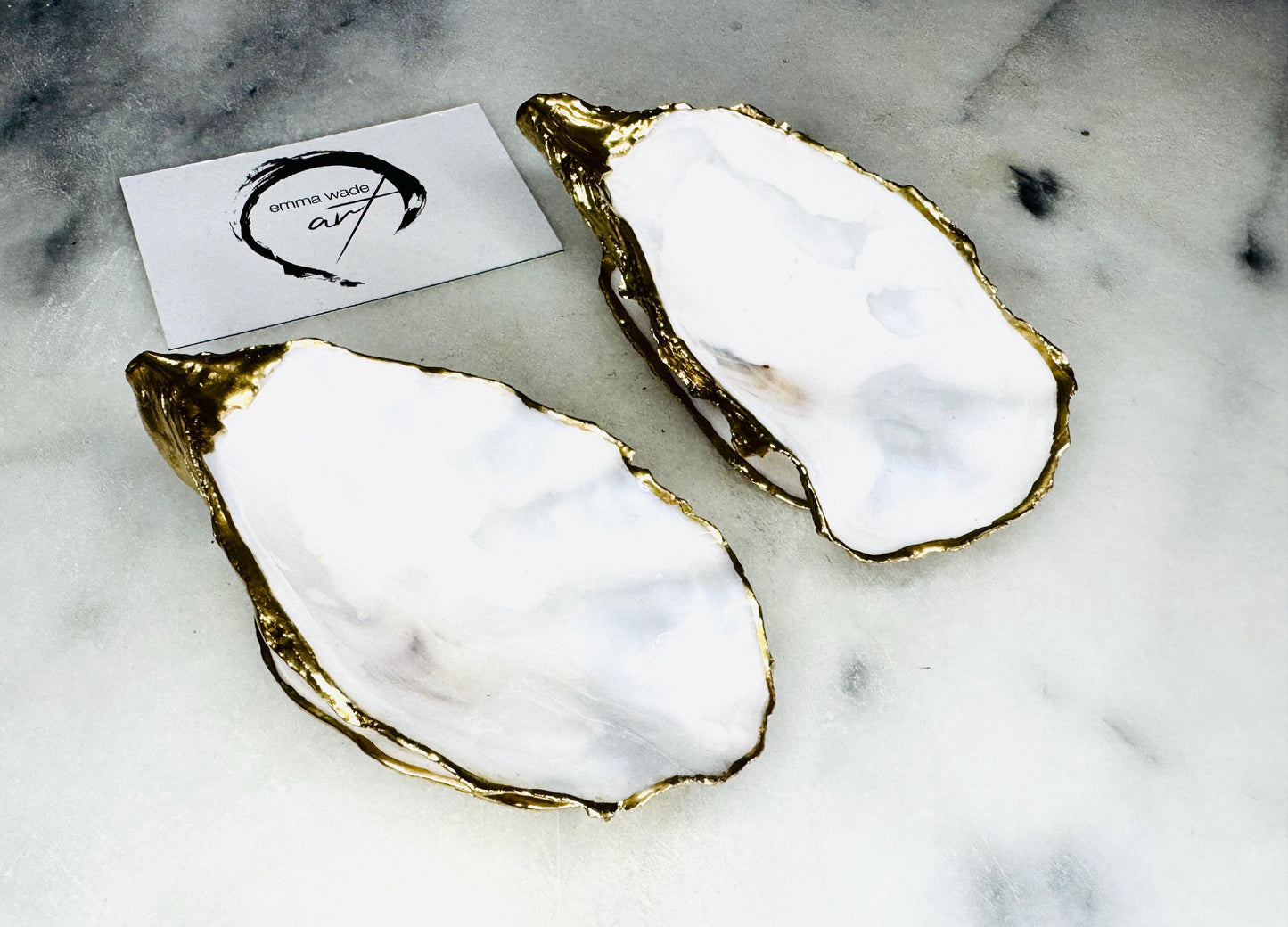 gift for her, dining decor, handmade dish, shell ornament, salt dish, salt and pepper pots, spice pots, coastal gifts, home decor, wedding favours, bridesmaid gift, pearl anniversary, shell decor, decorative accessories, EmmaWadeART, coastal decor, spring gift, gold leaf oyster, oyster dishes, pearl oyster gift, kitchen decor, oyster pinch pots, gift for mum, handmade shell dishes, oyster serving dishes, gold leaf oyster, oyster art, gift for him, chefs gift, foodie gift, table decor