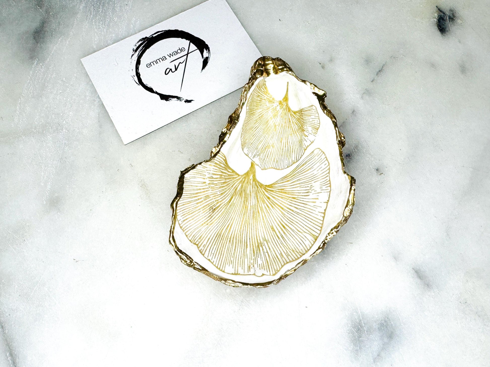 Gift for her, Gift for him, Gold Ginkgo gift, decoupaged oyster shell, oyster Ring holder, Shell oyster Jewellery dish, oyster Trinket dish, Ginkgo oyster dish, Anniversary gift, Wedding gift, gift for Mum, Coastal decor, Ginkgo jewelry dish, Ginkgo oyster dish, Ring Holder, Proposal dish, Coastal Wall Decor, Gold Shell Trinket Dish by Emma Wade ART, Coastal Triptych UK, UK shell ART, Gold Ginkgo Oyster Ring tray, gold gilded trinket dish, ring bearer dish, wedding ring box