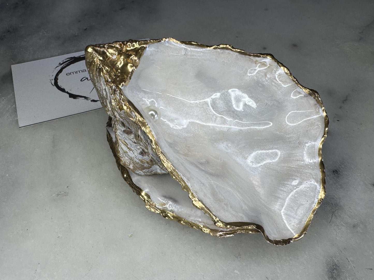 Gold and Pearl Oyster Shell Ring Boxes: UK Coastal Shell Proposal Box, personalisation available