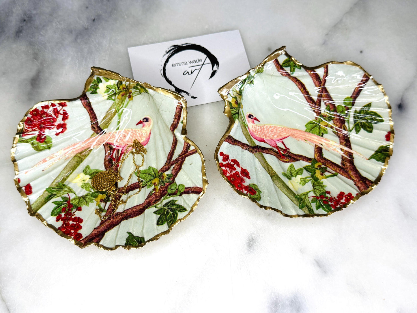 gift for her, decorated dish, jewelry trinket dish, decoupage scallop shell, handmade shell dish, shell ornament, coastal ornament, coastal gifts, coastal art, home decor, shell decorations, coastal decor, Paisley fish scallop dish, gift for him, fish shell dish, shell trinket tray, scallop trinket tray, shell art, handmade trinket dish, gold gilded dish, proposal dish, ring bearer dish, ring tray, ocean plate, shell tray, paisley shell dish, scallop jewelry dish, paisley gift, EmmaWadeART