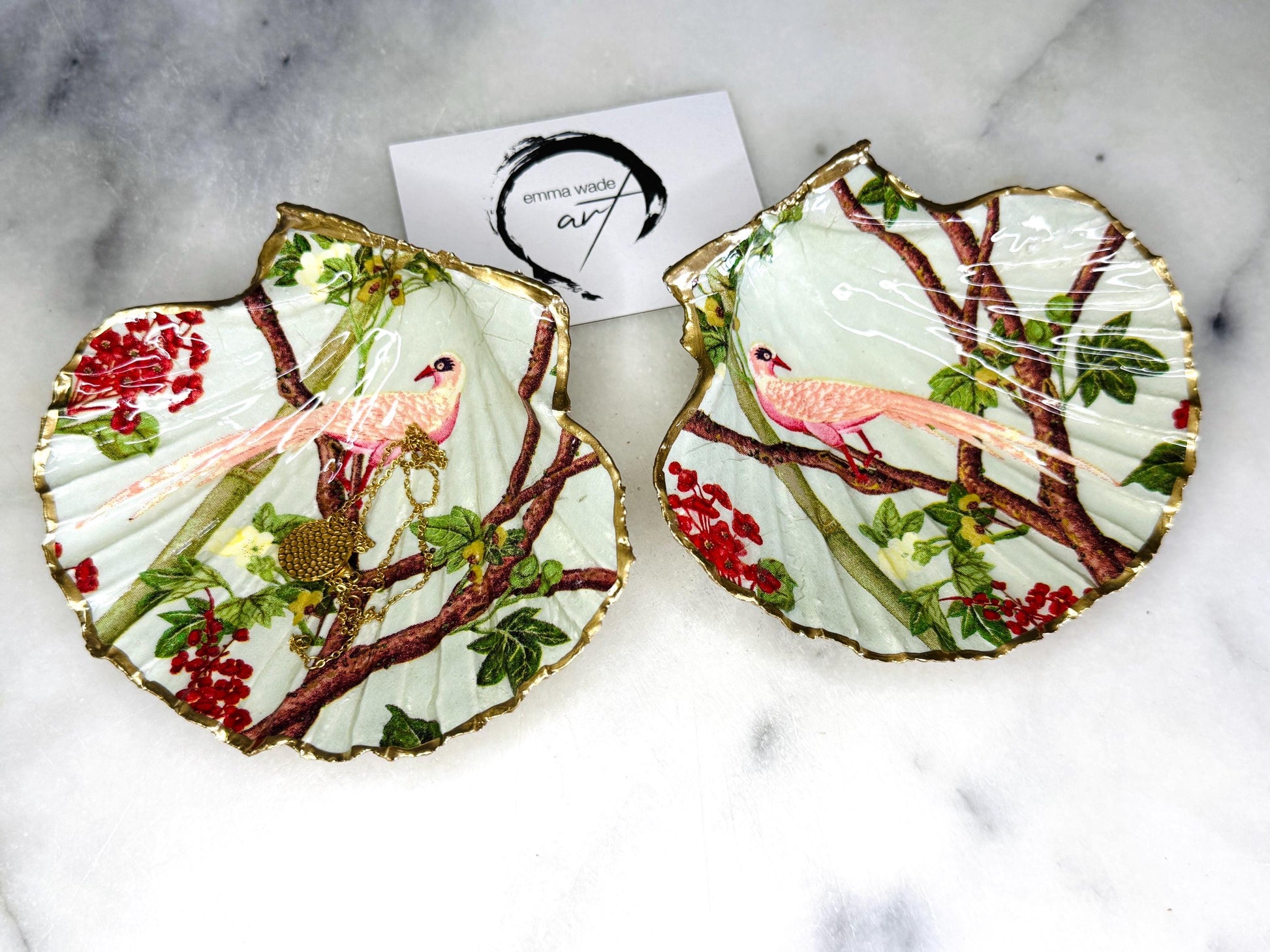 gift for her, decorated dish, jewelry trinket dish, decoupage scallop shell, handmade shell dish, shell ornament, coastal ornament, coastal gifts, coastal art, home decor, shell decorations, coastal decor, Paisley fish scallop dish, gift for him, fish shell dish, shell trinket tray, scallop trinket tray, shell art, handmade trinket dish, gold gilded dish, proposal dish, ring bearer dish, ring tray, ocean plate, shell tray, paisley shell dish, scallop jewelry dish, paisley gift, EmmaWadeART