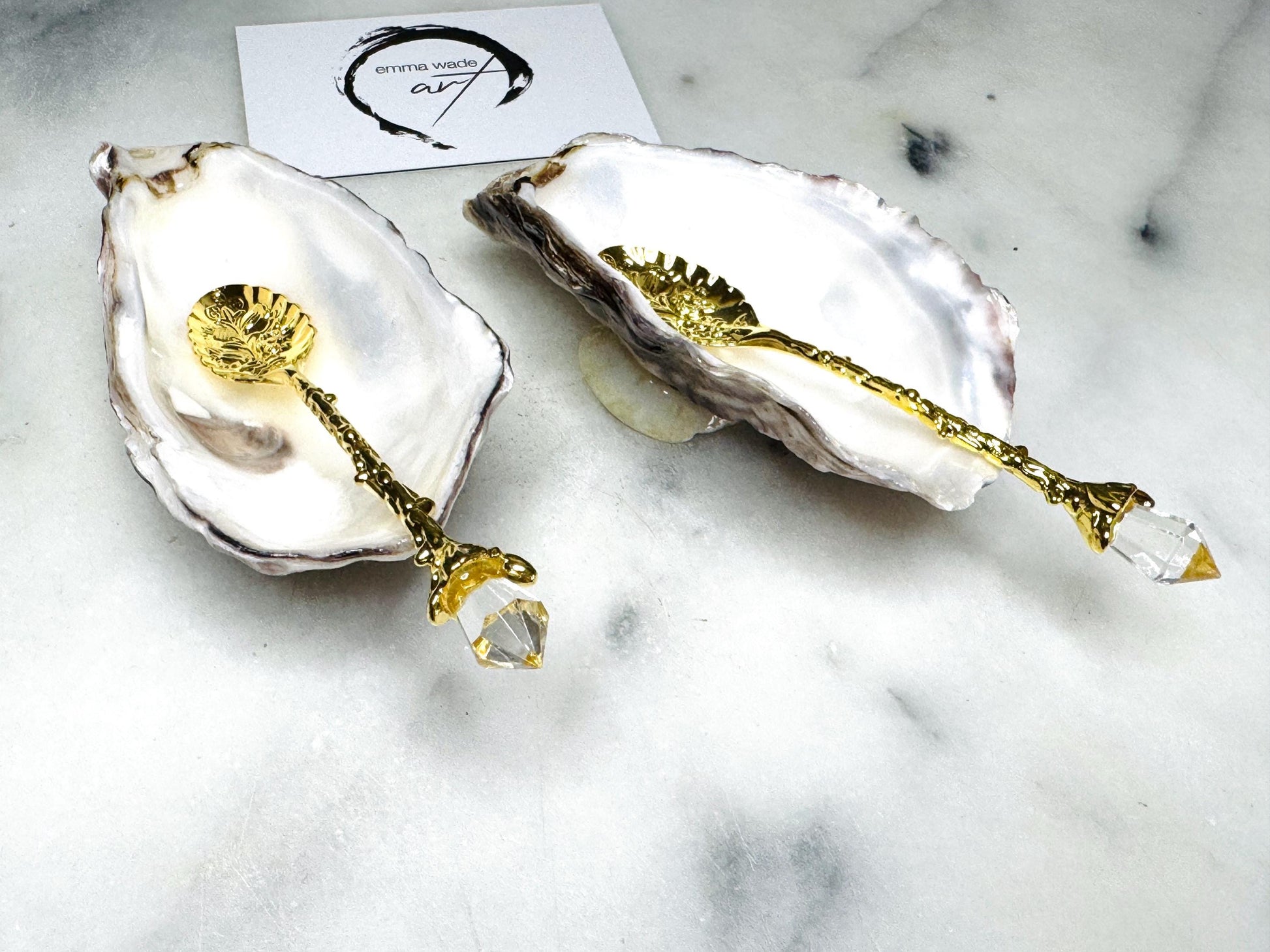 gift for her, salt cellar pinch pots, handmade dish, unique wedding gift, salt dish, salt and pepper pots, spice pots, coastal gifts, home decor, wedding favours, bridesmaid gift, Golden anniversary gift, decorative accessories, EmmaWadeART, coastal decor, spring gift, gold leaf oyster, oyster dishes, pearl oyster gift, kitchen decor, oyster pinch pots, gift for mum, handmade shell dishes, oyster serving dishes, Limpet and oyster, oyster art, gift for him, chefs gift, foodie gift, table decor