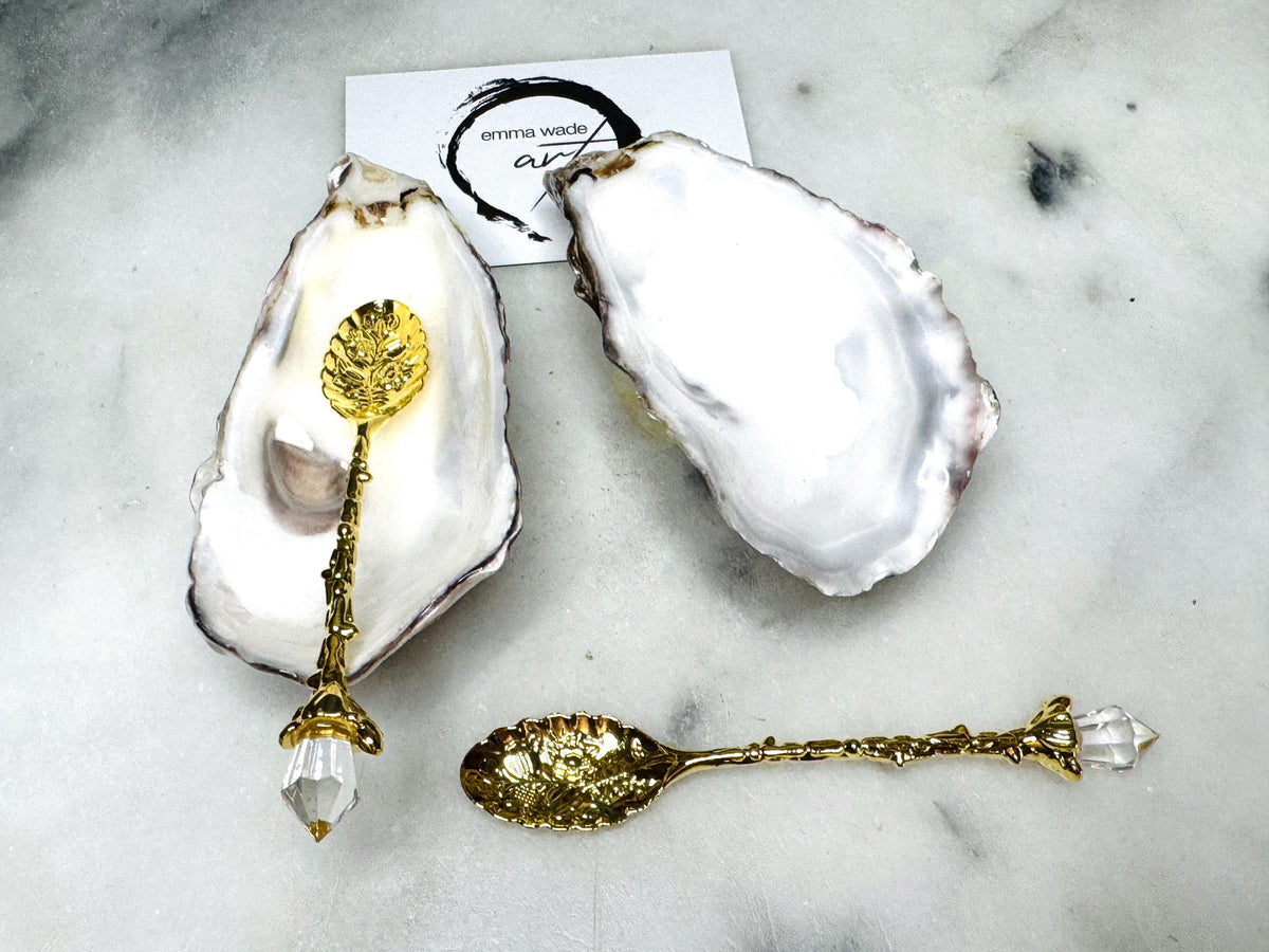 gift for her, salt cellar pinch pots, handmade dish, unique wedding gift, salt dish, salt and pepper pots, spice pots, coastal gifts, home decor, wedding favours, bridesmaid gift, Golden anniversary gift, decorative accessories, EmmaWadeART, coastal decor, spring gift, gold leaf oyster, oyster dishes, pearl oyster gift, kitchen decor, oyster pinch pots, gift for mum, handmade shell dishes, oyster serving dishes, Limpet and oyster, oyster art, gift for him, chefs gift, foodie gift, table decor