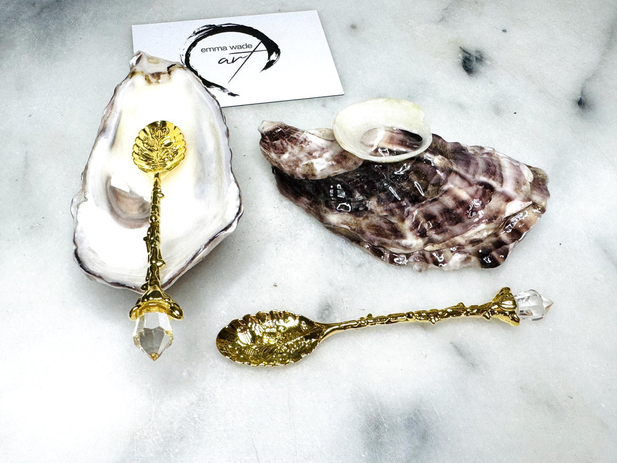 gift for her, salt cellar pinch pots, handmade dish, unique wedding gift, salt dish, salt and pepper pots, spice pots, coastal gifts, home decor, wedding favours, bridesmaid gift, Golden anniversary gift, decorative accessories, EmmaWadeART, coastal decor, spring gift, gold leaf oyster, oyster dishes, pearl oyster gift, kitchen decor, oyster pinch pots, gift for mum, handmade shell dishes, oyster serving dishes, Limpet and oyster, oyster art, gift for him, chefs gift, foodie gift, table decor