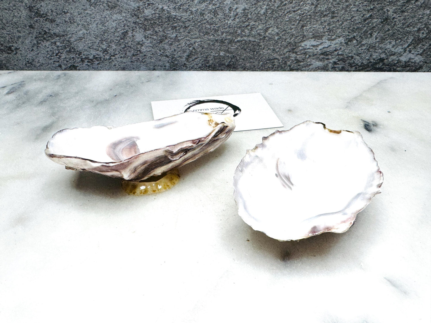 gift for her, salt cellar pinch pots, handmade dish, unique wedding gift, salt dish, salt and pepper pots, spice pots, coastal gifts, home decor, wedding favours, bridesmaid gift, Golden anniversary gift, decorative accessories, EmmaWadeART, coastal decor, spring gift, gold leaf oyster, oyster dishes, pearl oyster gift, kitchen decor, oyster pinch pots, gift for mum, handmade shell dishes, oyster serving dishes, Limpet and oyster, oyster art, gift for him, chefs gift, foodie gift, table decor