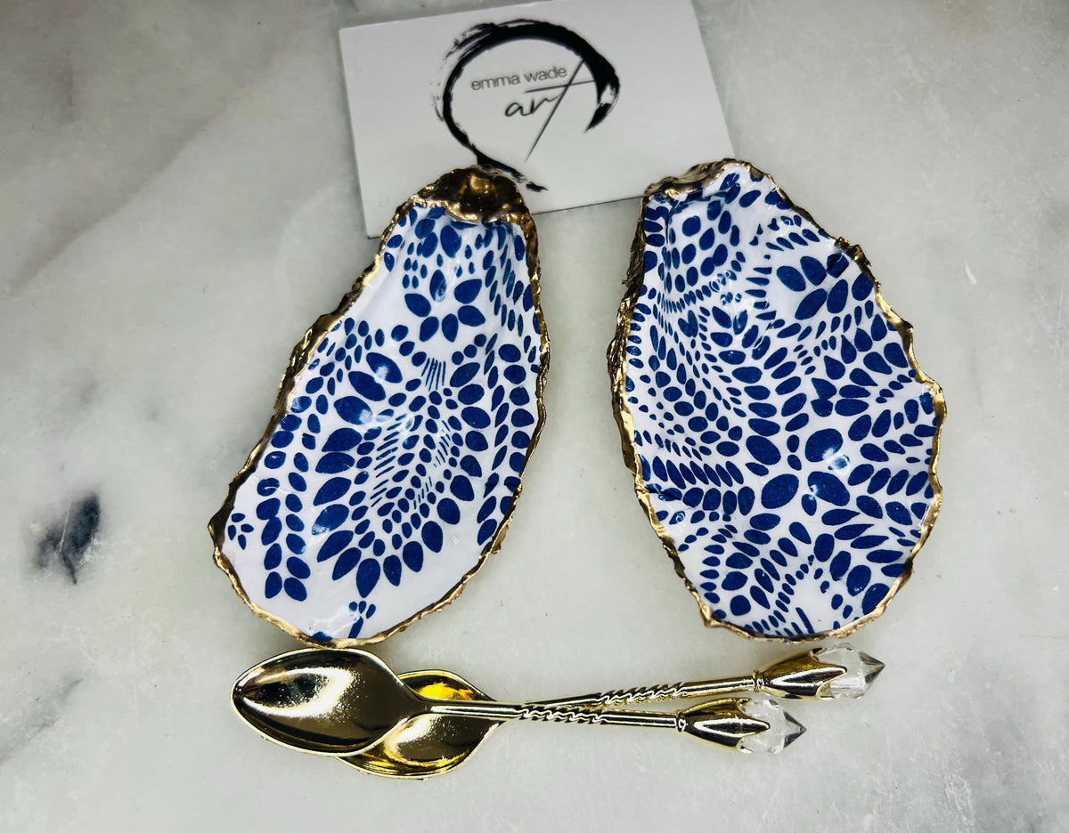 Blue White Floral Scandinavian Salt Dishes, Finnish serving dish, Seashell salt dish, shell salt, oyster salt tray, salt and pepper shell, salt and pepper shell box, oyster shell salt and pepper, sea shell salt, oyster shell salt, seashell salt holder, oyster shell sugar dish, oyster salt, cow salt pot, oyster salt dish, oyster pinch bowl, salt crystal bowl, shell salt dish, oyster salt cellar, oyster salt and pepper holders, salt and pepper dish set, Host Gift, Dining Decor, Blue Spice pots
