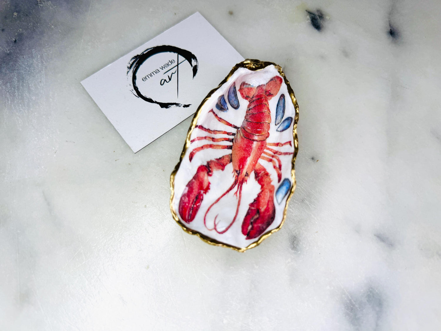 Red Crab and Lobster Gold Gilded Oyster salt Dishes, Seashell salt dish, Salt gift, oyster salt tray, salt and pepper shell, salt and pepper shell box, sea shell salt, seashell salt holder, oyster shell sugar dish, Lobster shell gift, Crab shell gift,  oyster salt, cow salt pot, oyster salt dish, oyster pinch bowl, salt crystal bowl, shell salt dish, oyster salt cellar, oyster salt and pepper holders, salt and pepper dish set, Red white Contemporary pinch pots, Sealife Gift, Coastal Host Gift,
