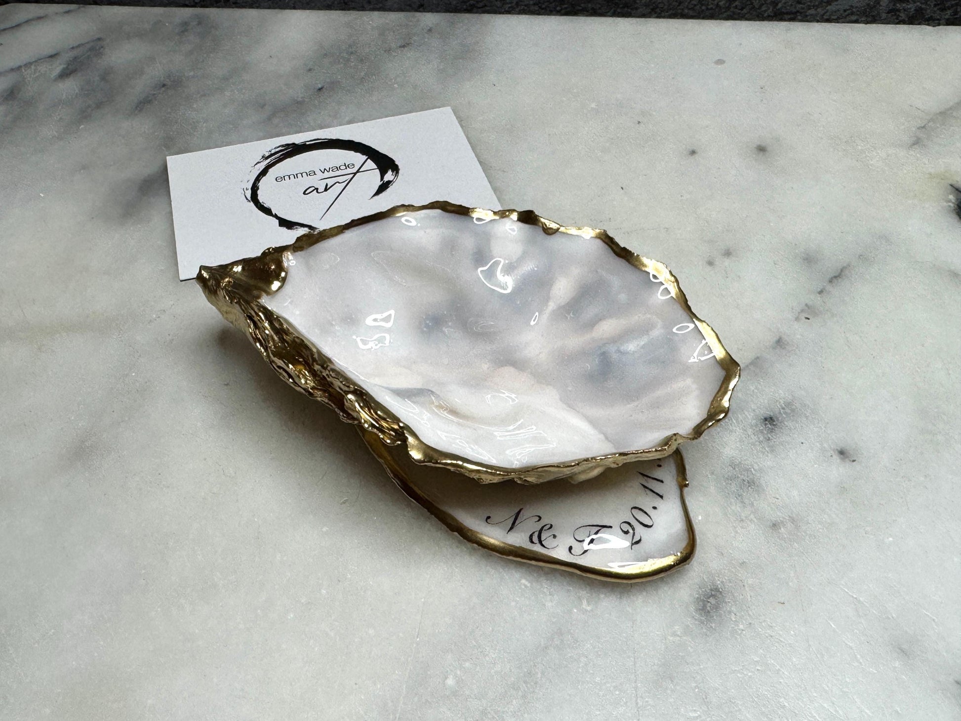 Gift for her, Gift for him, oyster shell box, Ring holder, Pearl Trinket shell dish, jewelry oyster dish, bridesmaid gift idea,  Wedding favours, personalised oyster dish, Coastal decor, EmmaWadeART, coastal decor, wedding table decor, oyster place name, ring bearer box, oyster ring display, ocean shell ring box, oyster ring tray, personalised oyster dish, EmmaWadeART, shell trinket tray, wedding ring display box, ocean wedding gift, pearl oyster dish, personalised proposal shell jewellery box