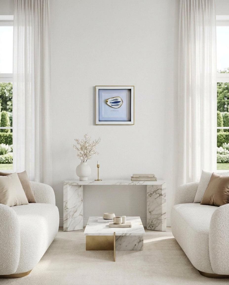 Handmade Personalised Oyster Shell Art in Frame | Custom Names Gift | Coastal Home Decor | Handmade Framed Shell Artwork | UK Wedding Gift